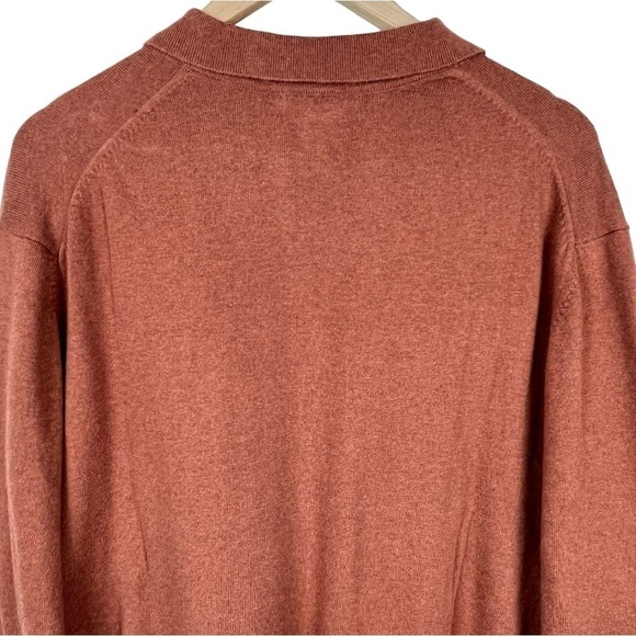 Eddie Bauer Y2K Cotton Cashmere Collared Pumpkin Colored Sweater Size XXL - Picture 4 of 10